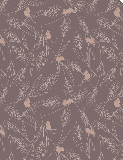 Lewis & Irene Quiltshop Hochwertige Baumwolle, gewebt, Autumn Field Barley Mouse, Grau, Creme, Salbei