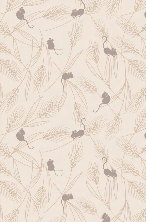 Lewis & Irene Quiltshop Hochwertige Baumwolle, gewebt, Autumn Field Barley Mouse, Grau, Creme, Salbei