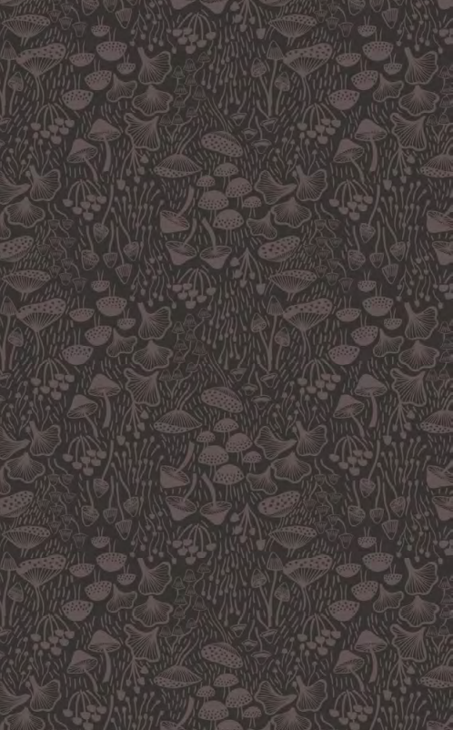 Lewis & Irene Quiltshop Quality Cotton Woven Winter Nap Mushrooms charcoal