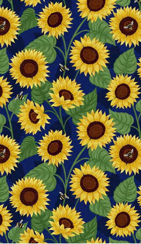 Hochwertige, gewebte Sonnenblumen aus Baumwolle von Lewis & Irene Quiltshop