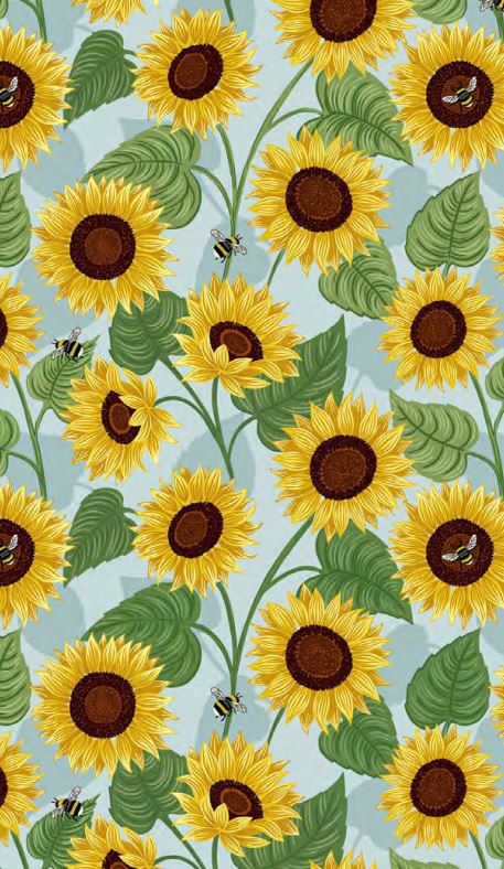 Hochwertige, gewebte Sonnenblumen aus Baumwolle von Lewis & Irene Quiltshop