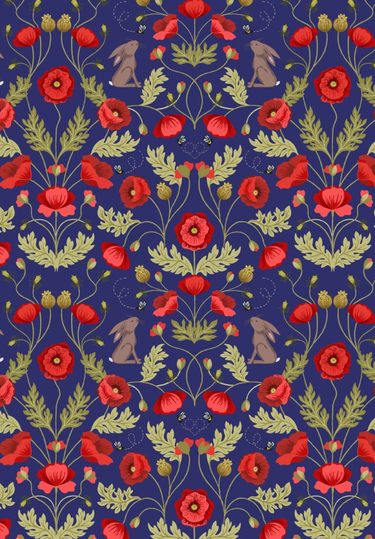 2021 Poppies and Bees Collection Lewis & Irene Quiltshop Quality Cotton