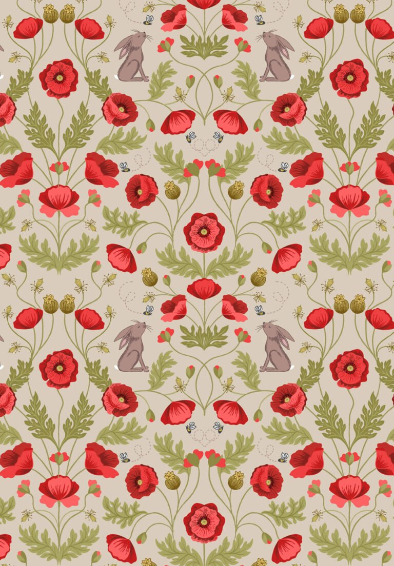 2021 Poppies and Bees Collection Lewis & Irene Quiltshop Quality Cotton