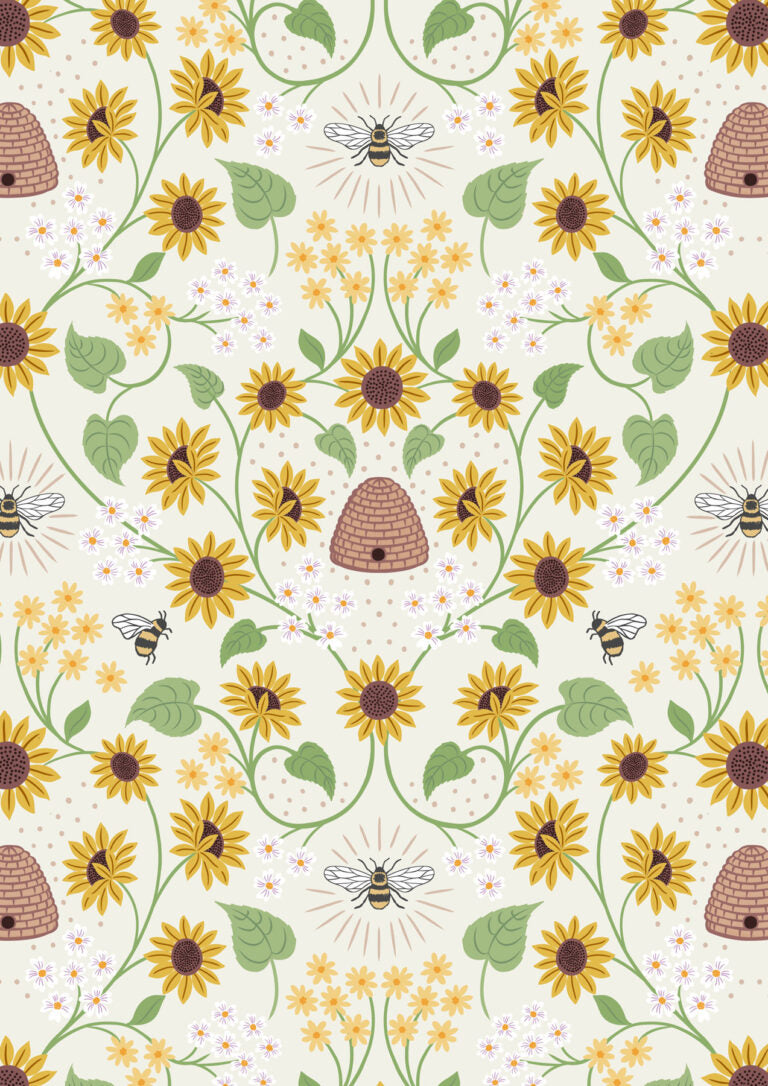 2023 Sunflower and Bees Lewis & Irene Quiltshop Quality Cotton Woven