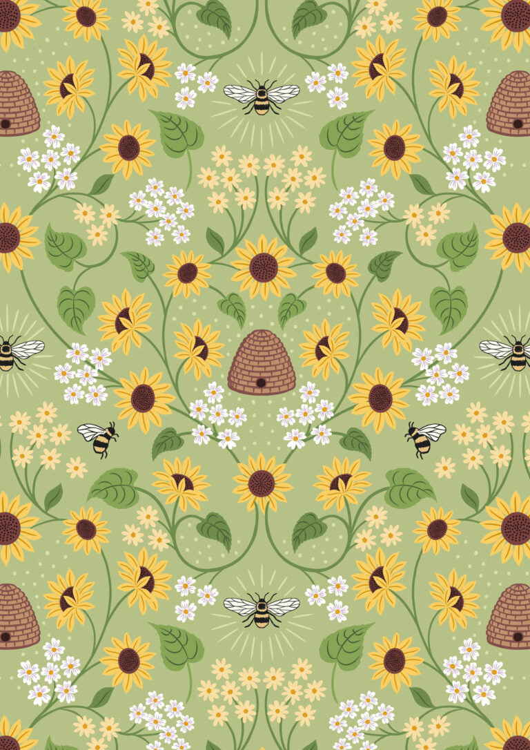 2023 Sunflower and Bees Lewis & Irene Quiltshop Quality Cotton Woven