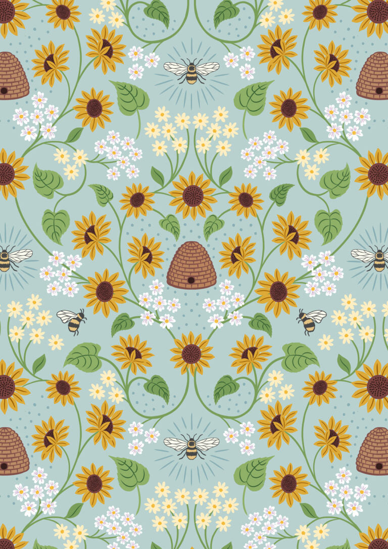 2023 Sunflower and Bees Lewis & Irene Quiltshop Quality Cotton Woven