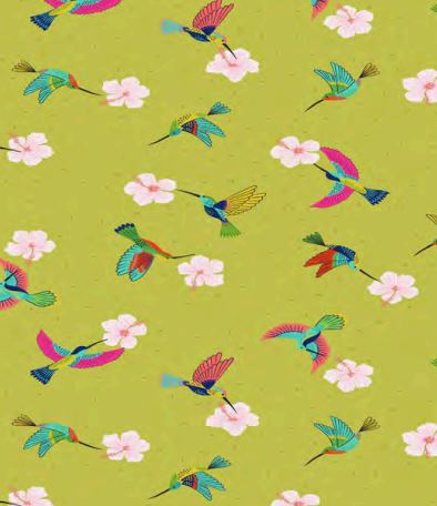 2022 Hisbiskus Hummingbird Lewis & Irene Collection Cotton Woven