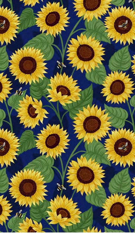 Hochwertige, gewebte Sonnenblumen aus Baumwolle von Lewis &amp; Irene Quiltshop